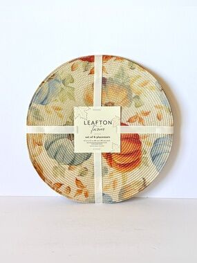 NWT Set of 6 Leafton Farm Harvest Pumpkin Braided Placemats Fall Table